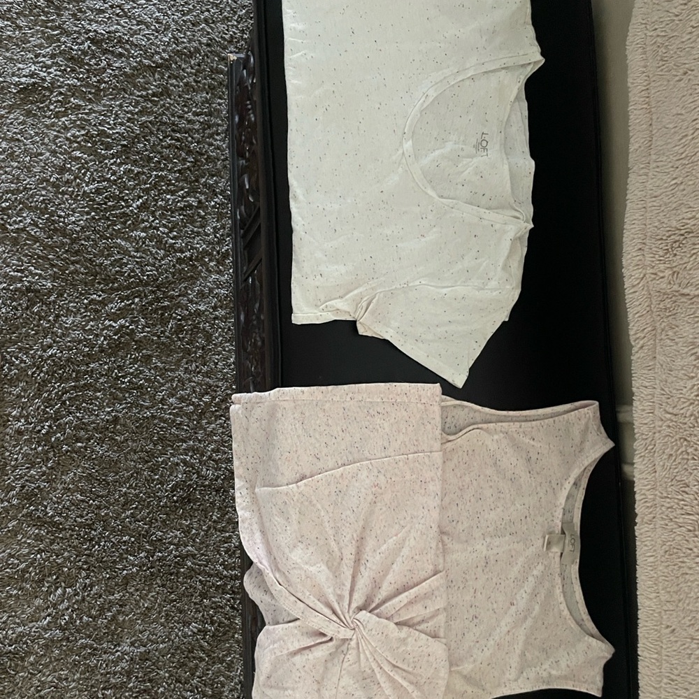 LOFT White and Pink Tank Tops